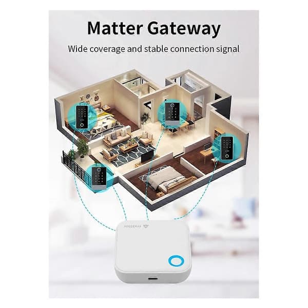 TTLOCK G6 Smart Matter Gateway Fjernkontroll Lås opp Bluetooth til Wifi-ruter for hjemmesikkerhet Salg