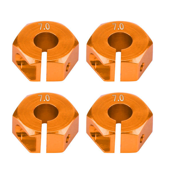 12 mm:n universaali pyörän kuusiokolosovitin HSP Sakura 1/10 RC-autolle (7 mm, kullanruskea)