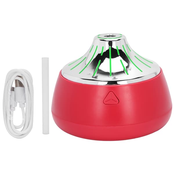 200 ml USB Luftfuktare Aromaterapi Diffuser Mini Mist Maker med Skrivbordslampa Röd Silver
