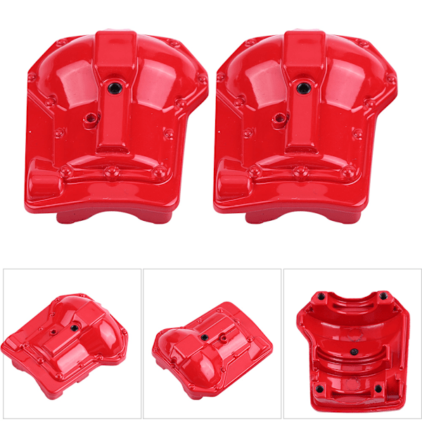 Metall Akslinghusdeksel for Traxxas TRX4 1/10 RC Crawler Bil Foran Bakaksler (Rød)