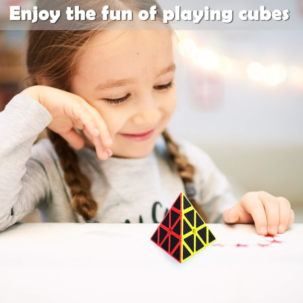 Triangle Pyramid Speed ​​​​Cube 3x3x3, Magic Cube Special Competition Ultra Fast Cube -tarra hiilikuitu Täydellinen lahja lapsille ja aikuisille