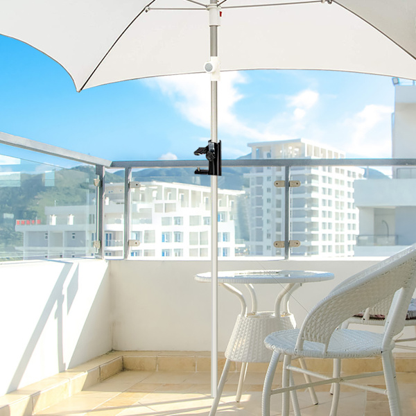 Stål Parasolholder Balkon Parasol Stativ Parasolholder til Balkonstang