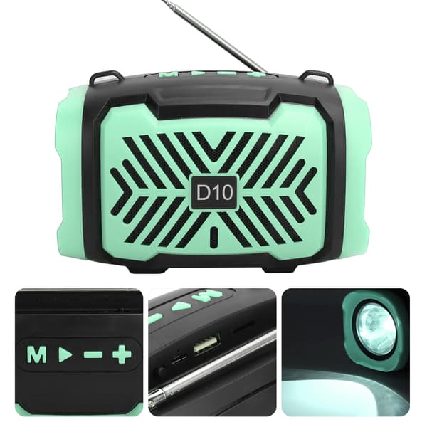 D10 Bluetooth 5.0 langaton kaiutin USB FM-valonauhalla ja mikrofonilla