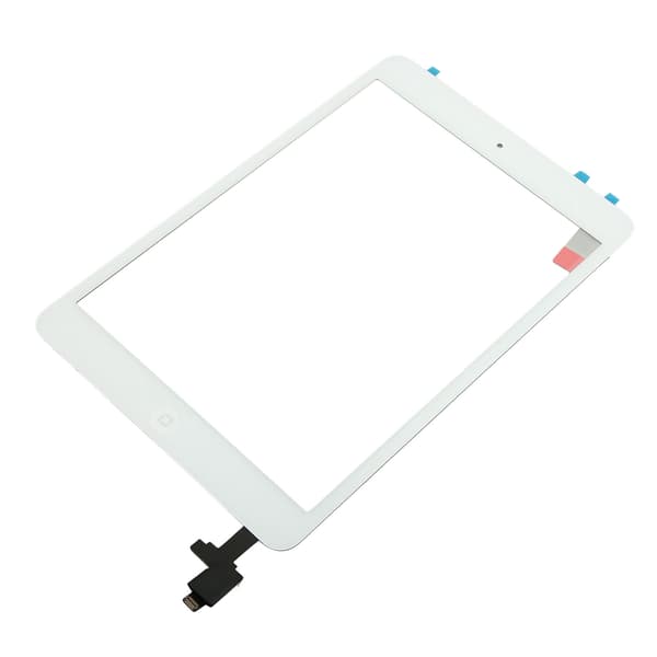 IOS Mini 1 2 Tablet Touch Screen Digitizer Glasmontering med IC Chip Nøgle Integreret Klæbemiddel Hvid