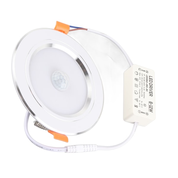 9W 18-LED Infraröd Sensor Taklampa med Kallt Vit Ljus - Rörelsedetektor Downlight