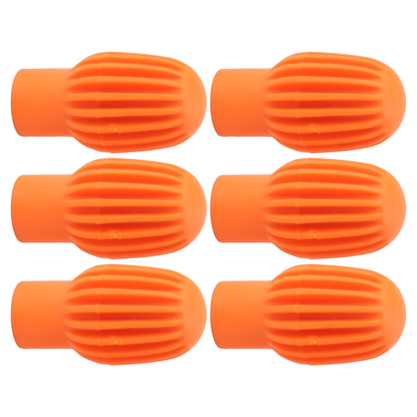 6 st. Trumstock Tysta Övningstips Silikon Dämpning Trumstock Skydd Huvudskydd för Ersättning Orange