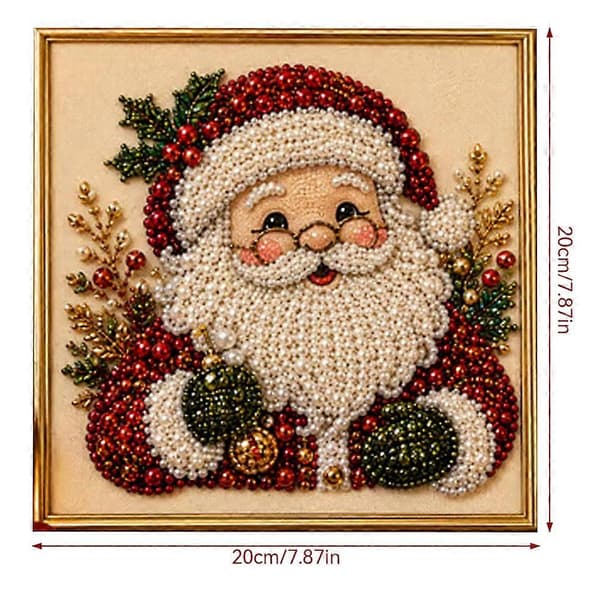 DIY Juleperle Diamantmaleri Kunstsett med Ramme 20*20cm E