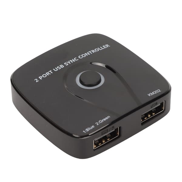 2 i 1 USB Switch Selector KM USB Delings Switch Stabil Transmission Synkroniserings Controller