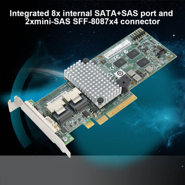 LSI 9264 8i RAID-kontrollerkort PCIe 6Gbps 256MB Cache Stöd RAID 0 1 5 6