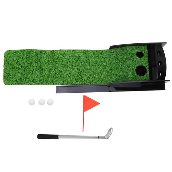 Desktop Golf Putting Green Kit Mini Portabel Kontorsövningsmatta med Putter och Penna