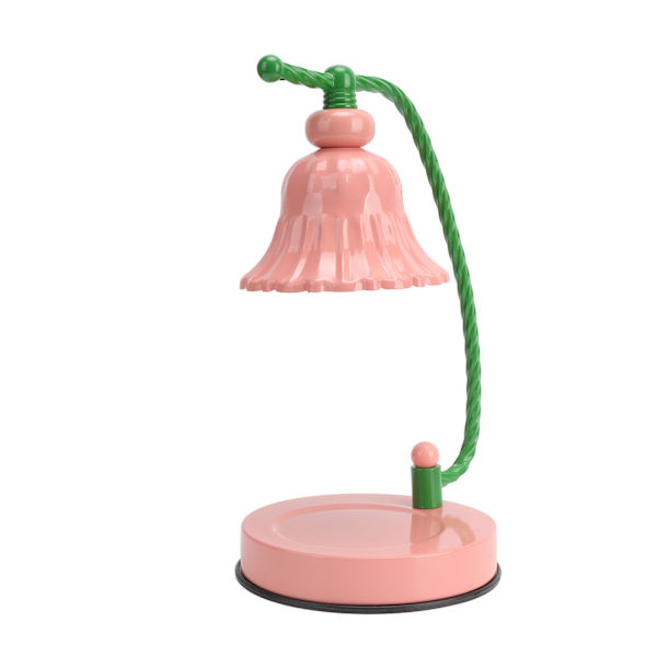 Dimbar Stearinljusvärmare med 2 Glödlampor - Rosa Smältande Ljus för Heminredning, 110-240V EU-kontakt, 220V Ljuskälla, Perfekt för Avkoppling
