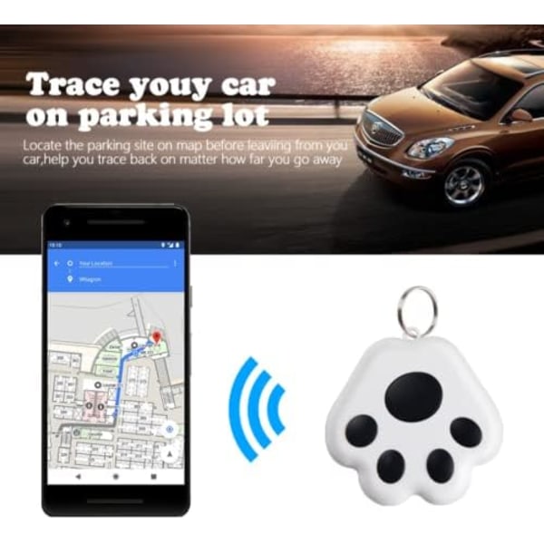 Mini GPS-tracker til katte/hunde (42*40*10mm), Bluetooth-tracker til kæledyr, hunde, børn, katte, bagage, pung, nøglering, vandtæt og bærbar sporingsenhed