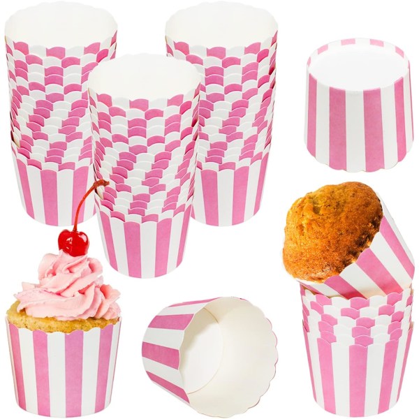 50 stykker Pink Paper Cupcake Cupcakes til fødselsdagsbryllupsfest køkkenbagning