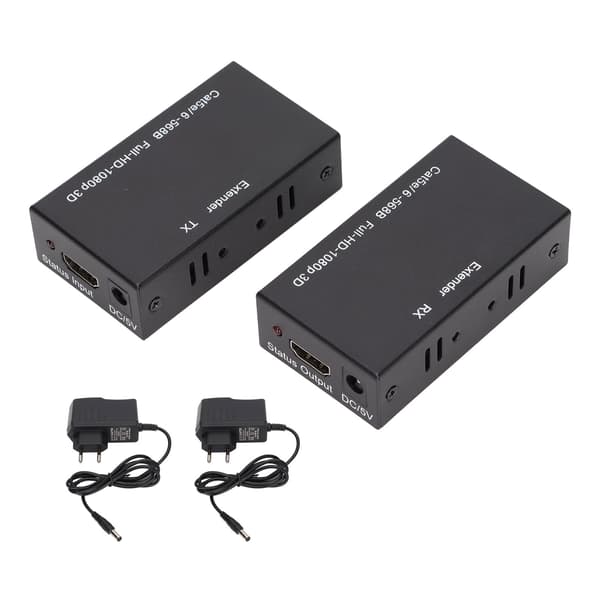 HDMI-förlängare över Cat5E stöder 1080p 3D HDCP EDID med AC100-240V EU-kontakt
