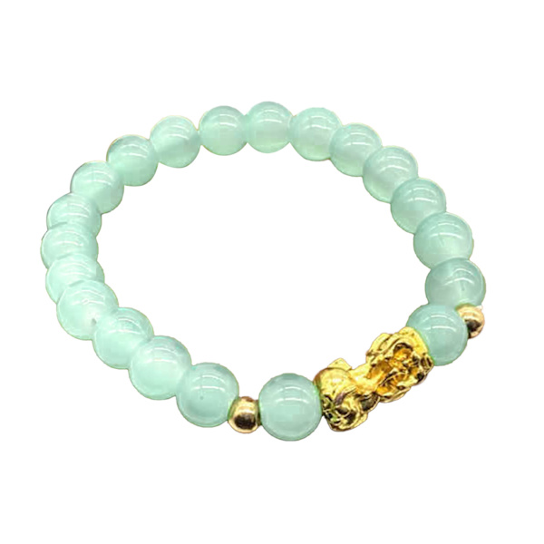 Perle Armbånd Let Match Fint Håndværk Stilfuldt Smykke Armbånd til Meditation Gave Lysegrøn