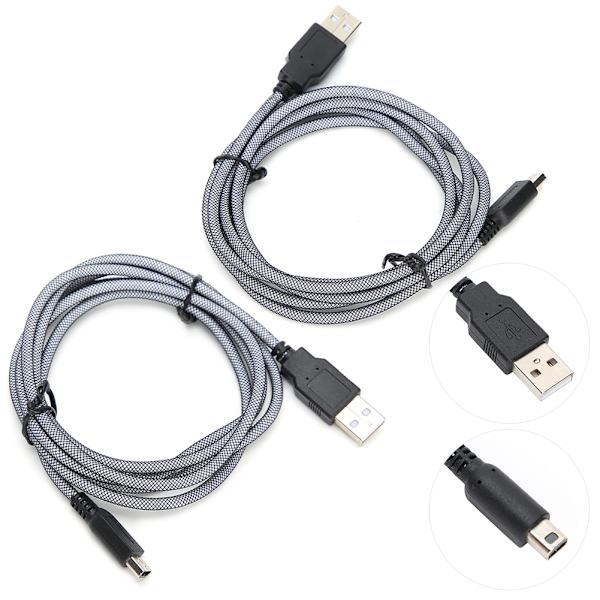 2 st 1,5 m PVC värd Micro USB laddningskabel Hållbar passform för Nintendo New 3DSXL NDSi 2DS