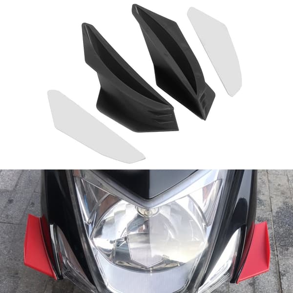 Universal Motorcykel Aerodynamiska Winglets Spoiler Vinge Svart Modifieringstillbehör