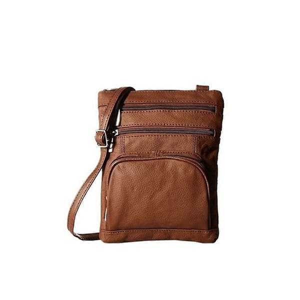 Skuldertaske i ægte læder - Mørkebrun Dark Brown One Size