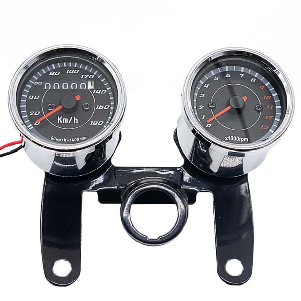 2 i 1 Motorcykel LED Baggrundslys Odometer Tachometer Speedometer Måler Universal