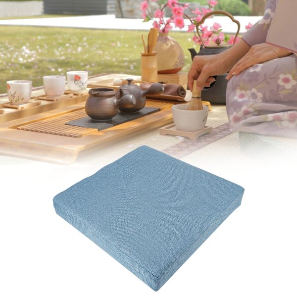 Hjemme-Yoga Matte Kvadratisk Myk Gulv Pute Avtakbar Vaskbar Meditasjonsmatte Pute Blå 40 x 6cm (L x B x H)
