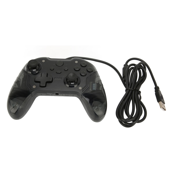 Trådløs Spilkonsol Dobbelt Vibration RGB Transparent Skal Gamepad Joystick til Xbox PC Sort