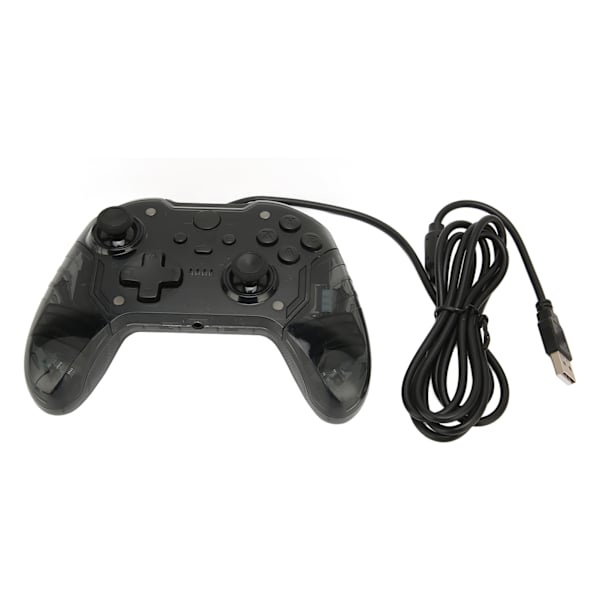 Trådløs Spillkontroll Dual Vibrasjon RGB Transparent Skall Gamepad Joystick for Xbox PC Svart