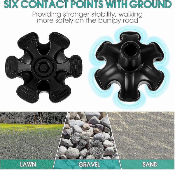 Self-standing Rubber Cane Tip with 19mm Base Foot for Walking Aids