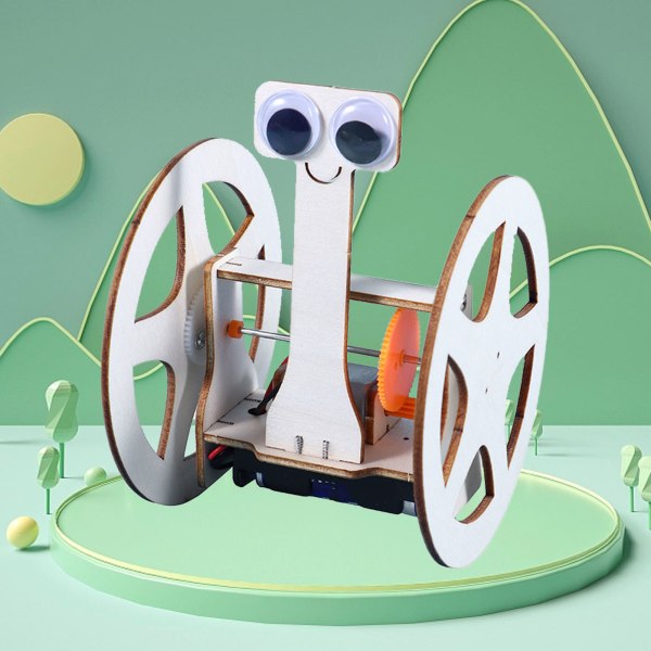 Motorrobotlegetøj Elektrisk Videnskabeligt DIY Balance-bil Robotteknologilegetøj i træ til børn Type 1
