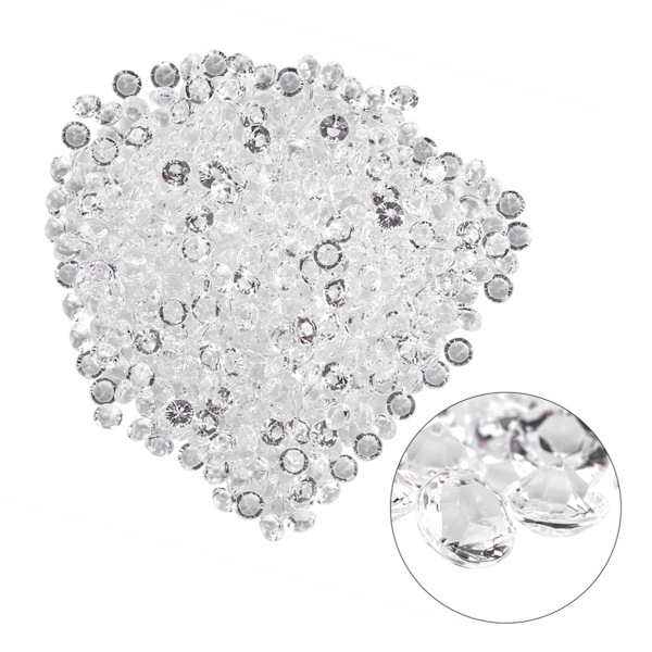 Snygga DIY-dekorationer för bröllop: 1000 transparenta akryl-pärlor (8 mm) för eleganta tillbehör