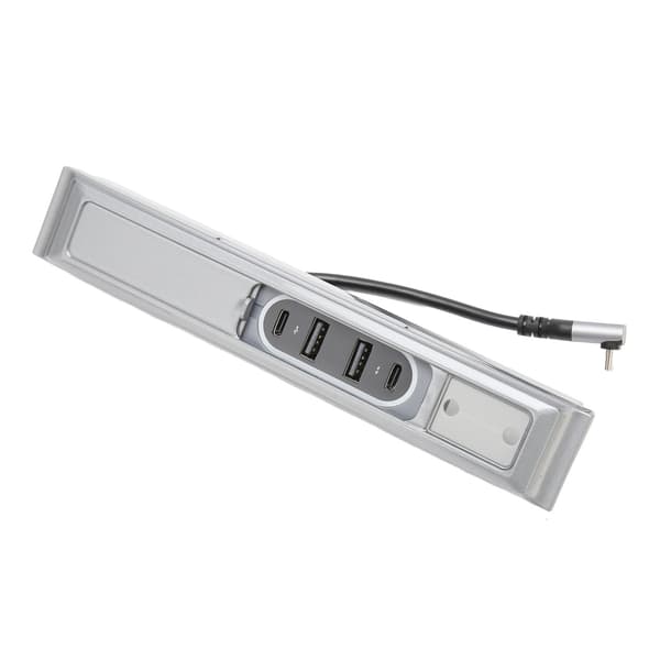 27W USB LED Hub Hurtiglading Multi Port Dockingstasjon for Tesla Model 3 Y Senterkonsoll Sølv