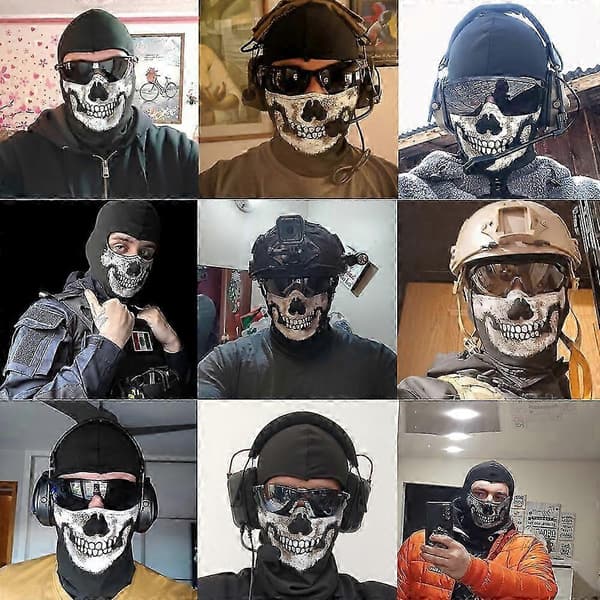 COD:MW2 Ghost Skull Balaclava Ghost Simon Riley Face War Game Cosplay Mask Protection Skull Pattern Balaclava Mask Ghost