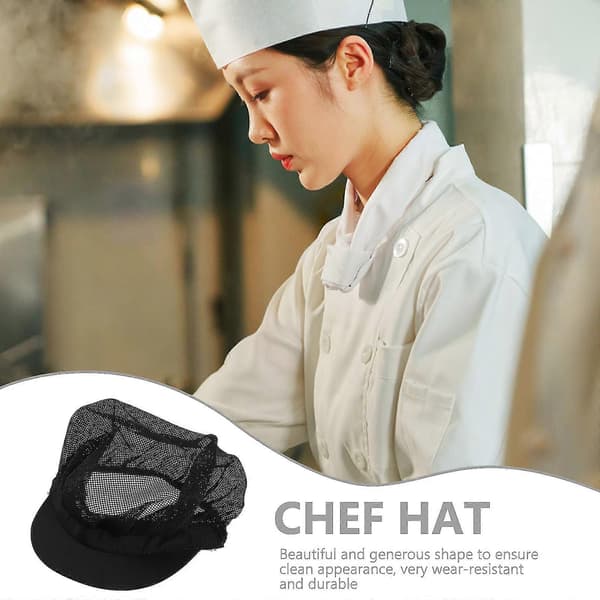 【bt02】Chef Hat Adjustable Elastic Breathable Mesh Work Hat Beanie for Kitchen