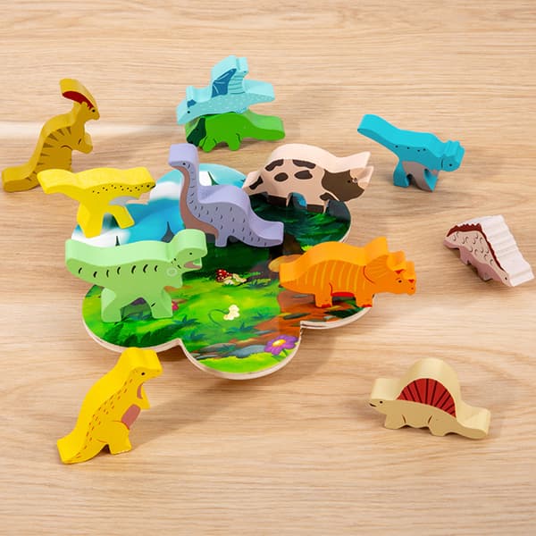 Stableleker i tre med dinosaurer for barn, gutter og jenter