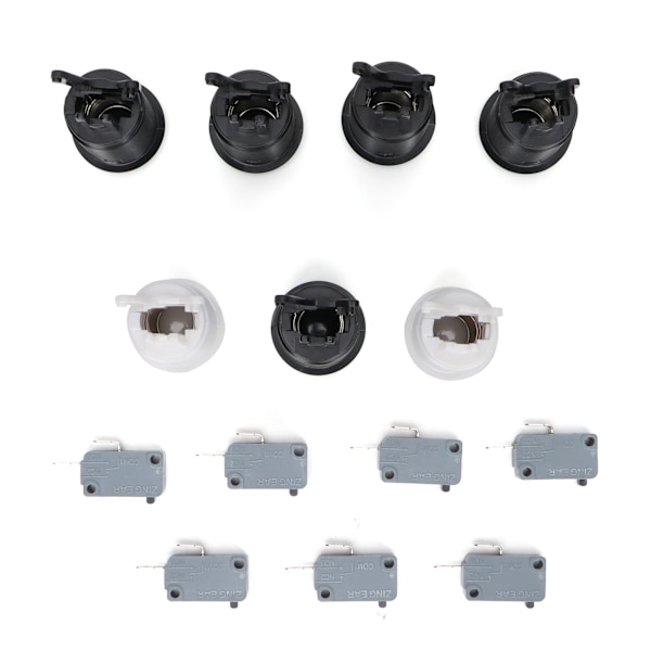 7 stk Arcade-knapper 30mm Happ Standard-knapp med 20cm knappkabel for Arcade1up spillkonsoll Arcade-joystick