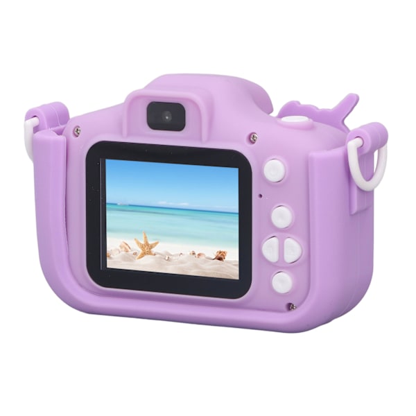Barnkamera leksak söt tecknad film mönster digital foto videoinspelning kamera bärbar kamera enhörning x10s lila