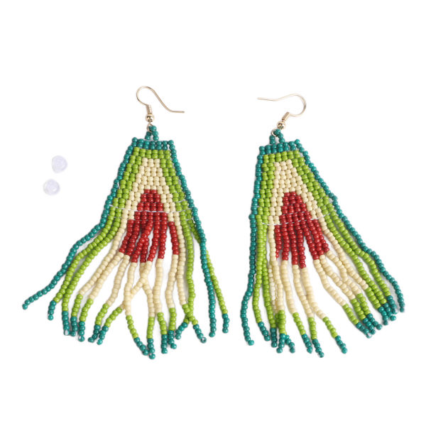 Långa pärlor tofs örhängen Boho stil avokado pärlstav dinglande örhängen för kvinnor tjejer