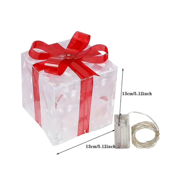 2X Jullysande presentförpackningsdekoration med rosettbelysning Utomhusbelysning Jul A