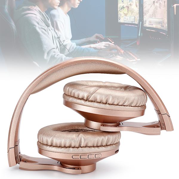 BT602 Kevyt Langaton Bluetooth 4.2 Pelikorvanappi ABS On-Ear Kuulokkeet Stereo Kulta