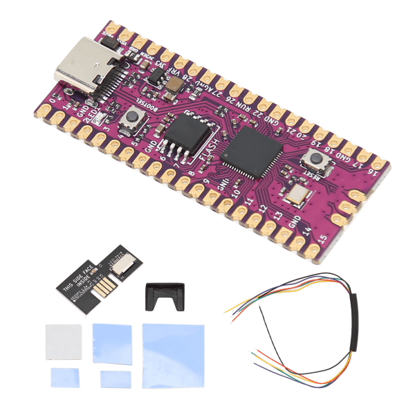RasPi-levylle tarkoitettu kaksoisydin 264 kt ARM Cortex M0+ -suoritin, joustava mikrokontrollerikortti SD2SP2 SDLoad SDL -sovittimella, musta