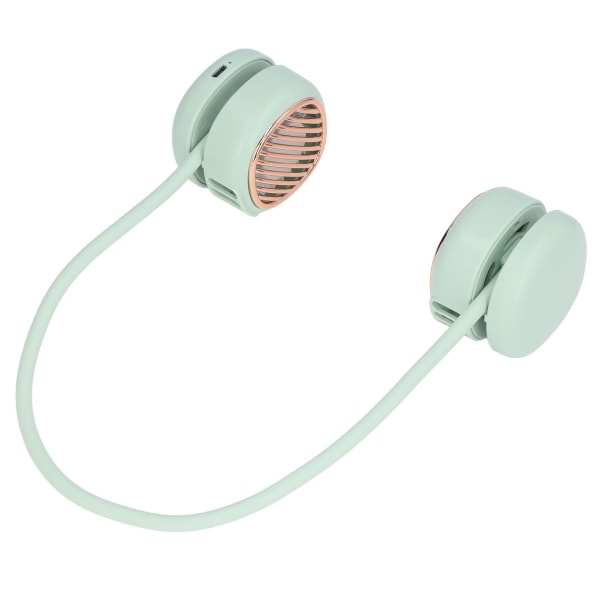 Halsfläkt 5 Hastigheter 720 Grader Justerbar USB Laddning Infällbar Slang Handsfree Bärbar Fläkt för Löpning Cykling Grön