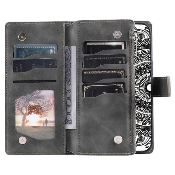 【bt02】Xiaomi Redmi Note 14 5G Etui Mandala Læder Grå 111