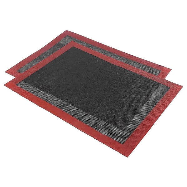2 stk silikon bakeunderlag, non-stick ovnsforing perforert nettingpute, bakt brød kjeksmatte, deig