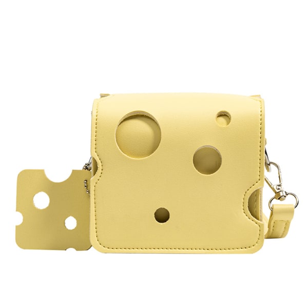 Håndtaske håndtaske lang rem ost design PU enkelt skulder pung til strandfest rejser gul gratis størrelse