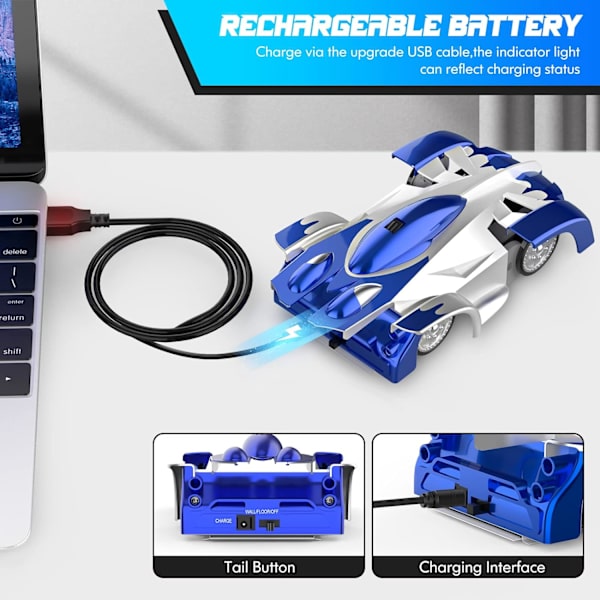 Wall Climbing Remote Control Car,360° Rotating Dual Mode RC Stunt Car,Toys for 4 5 6 7 8 9 Year Old Boy,Rechargeable Toy Car with Headlight,Christmas