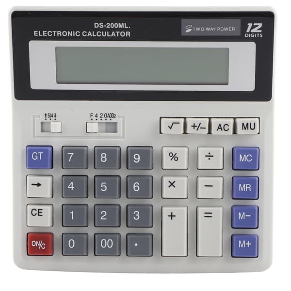 Solcelledrevet kalkulator 12 sifre LCD-skjerm Basic Office Standardfunksjon