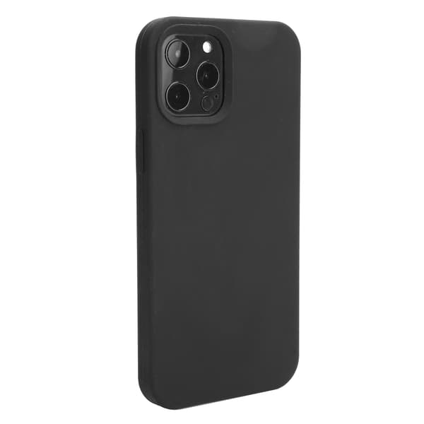 Flydende Silikone Stødsikkert Telefoncover til iPhone 12 Pro Max Sort