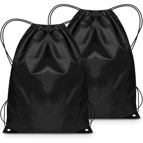 2 kpl kiristysnyörilaukkuja, PE-laukkuja kiristysnyörillä kuntosalikassit String-uintiharjoituskassit, 42 × 34 cm, lapsille sopivat urheilukoulun kuntosalimatkauintiin