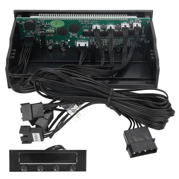 STW 6041 4-kanals CPU-viftekontroller Frontpanel LCD-skjerm Multifunksjonell