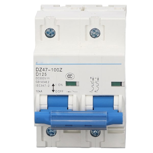 DC-afbryder med 10KA brydekapacitet, 36mm DIN-skinne - Miniatureafbryder DC500V 125A med overbelastningsbeskyttelse