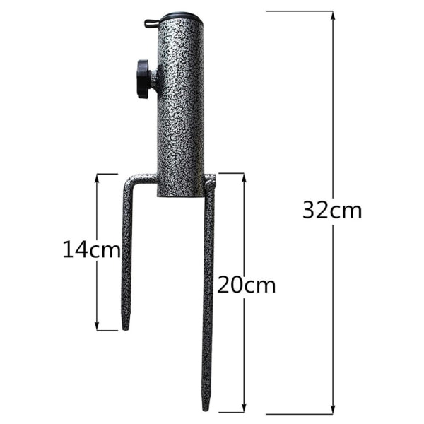 Markissparadellsfäste för markmontering, passar för utomhusfiskeparasoller med en diameter på 22-32 mm. Basen på markissparadellsfästet är 32 cm.
